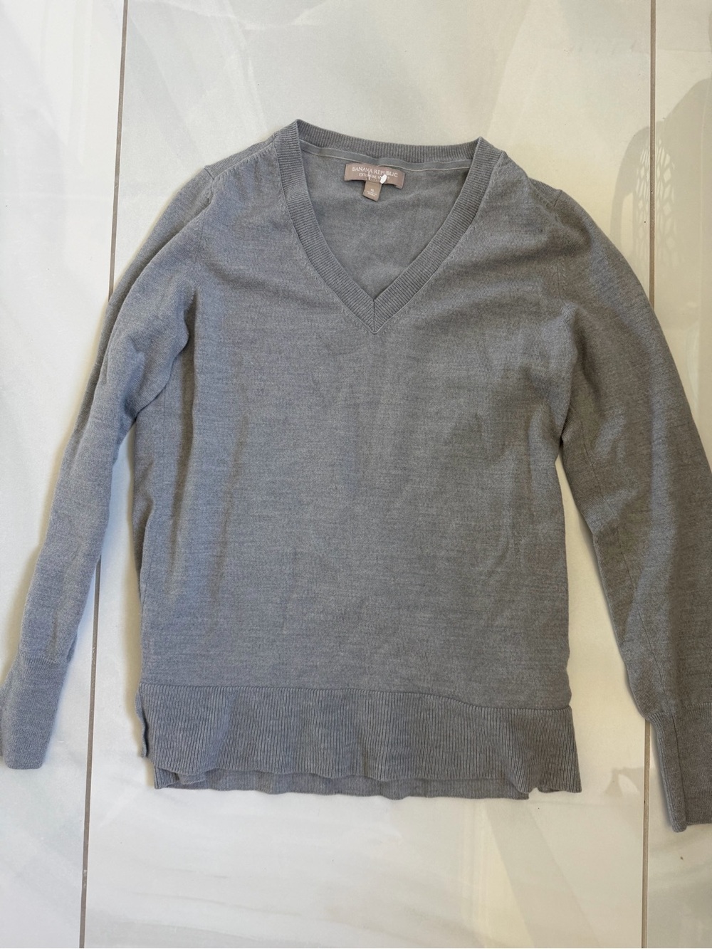 Banana Republic Charcoal Gray V-Neck Sweater